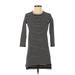 Madewell Casual Dress - Mini Crew Neck 3/4 sleeves: Black Color Block Dresses - Women's Size 2X-Small