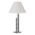 Hubbardton Forge Metra 26.9" Table Lamp Metal/Fabric in Gray | 26.9 H x 17 W x 17 D in | Wayfair 268421-1198