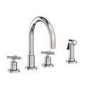 Newport Brass East Linear Double Handle Kitchen Faucet w/ Side Spray in Gray | 22.25 W x 9.75 D in | Wayfair 9911/15