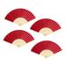 THY Collectibles Pack Of 4 Handheld Paper & Bamboo Folding Fans For Wedding Party, Church, Festivals, Home & DIY Decoration (Blue) in Red | Wayfair