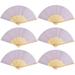 THY Collectibles Pack Of 6 Handheld Paper & Bamboo Folding Fans For Wedding Party, Church, Festivals, Home & DIY Decoration (Grey Blue) | Wayfair