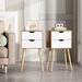 Wade Logan® Coldiron Drawer Mid-Century Nightstand Wood in White/Brown | 28.1 H x 16 W x 11.9 D in | Wayfair 8077BA8BE72A4C719CDA624A18ABEB71