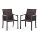 Winston Porter Jaydehn Patio Dining Chairs w/ Wicker/Rattan Comfort Material - Patio Armchairs Metal in Gray | 35.2 H x 22.8 W x 18.7 D in | Wayfair