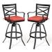 Lark Manor™ Arhant 29.92" Patio Bar Stool w/ Cushion, Polyester in Red | 46.46 H x 24.8 W x 21.26 D in | Wayfair 3335654D8CD6465694A3F40CA7AA220C