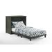 Loon Peak® Dolphine Solid Wood Low Profile Storage Murphy Bed w/ Mattress Wood in Gray/White | 36 H x 42.4 W x 76.5 D in | Wayfair