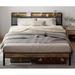 17 Stories Kewarra Bed w/ Storage Headboard Wood & /Upholstered/Metal & /Metal/Linen in Gray/Brown | Full | Wayfair