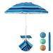 Arlmont & Co. Missie 6' 6" Beach Umbrella in Blue/Navy | 81 H x 69.6 W x 69.6 D in | Wayfair E62667E86DD244AFADF4A6B6A8574EF2