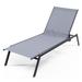 Ebern Designs Mahore 78.5" Long Reclining Single Chaise Metal in Gray | 42.5 H x 27.5 W x 78.5 D in | Outdoor Furniture | Wayfair