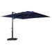 Arlmont & Co. Mukunda 10' Square Lighted Cantilever Umbrella in Blue/Navy | 94.5 H x 120 W x 120 D in | Wayfair 66AEA60C445D48BAA353DEBF121B8F41