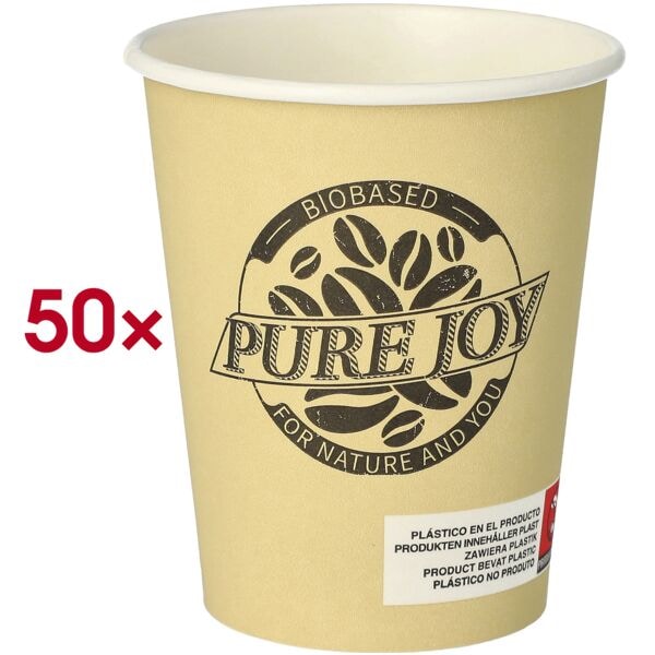 Papstar 50er-Pack Einweg-Trinkbecher »pure Pure Joy« 0,2 Liter gold, 9.2 cm Image