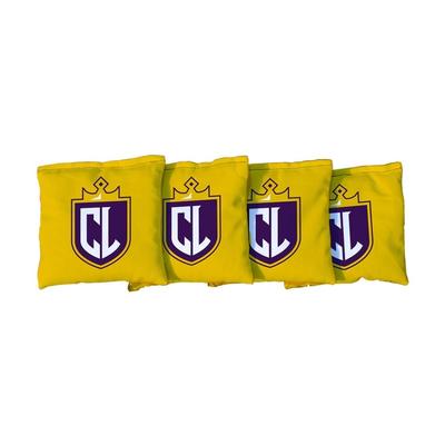 California Lutheran Kingsmen Yellow Logo Design Cornhole Bags