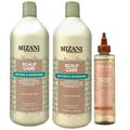 Mizani Scalp Care Shampoo 33.8oz + Conditioner 33.8oz + Style Shifter Wonder Crown 5.8oz w 3 Processing Caps