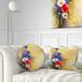 DESIGN ART Designart Bouquet of Poppy Cornflower and Daisy Floral Throw Pillow 12 in. x 20 in. Medium