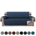 SHANNA Sofa Covers for 3 Cushion Couch Water Repellent Reversible Quilted Sofa Slipcovers Non Slip Sofa Covers 3 Seater Furniture Protector for Pets Kids Dog Cat Navy Blue 3-Seater