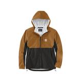 Carhartt Men's Storm Defender Relaxed Fit Lightweight Packable Rain Jacket, Carhartt Brown/Black SKU - 946790