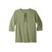 Men's Big & Tall Gauze Lace-Up Shirt by KingSize in Sage Green (Size XL)