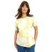 Plus Size Women's Short-Sleeve Crewneck One + Only Tee by June+Vie in Lemon Mist Layered Floral (Size 26/28)