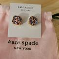 Kate Spade Jewelry | Kate Spade Stud Earrings/Original Card/Gold_new Never Worn | Color: Pink/Red | Size: Os