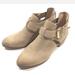 Michael Kors Shoes | Michael Kors Mercer Buckled Khaki Suede Leather Ankle Boots Size 7 | Color: Tan | Size: 7