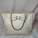 Kate Spade Bags | Kate Spade Large Pebbled Leather Satchel With Accented Large Leather Bow | Color: Cream/White | Size: Os