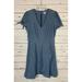 J. Crew Dresses | J.Crew Women's Size 8 Chambray Blue Denim Ruffled Tie Shoulder V-Neck Cute Dress | Color: Blue | Size: 8