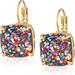 Kate Spade Jewelry | Kate Spade Pierced Earrings - Multi Glitter Small Lever Back Drop Gold Tone | Color: Gold | Size: Os