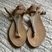 Zara Shoes | Leather Flat Sandals | Color: Silver/Tan | Size: 37 Or 6 1/2