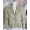 Burberry Jackets & Coats | Burberry Womens Vintage Linen Silk Burberrys’ Green Beige Blazer Jacket 10p | Color: Cream/Green | Size: 10p