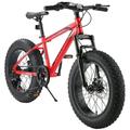 Elitezip 20 Inch Fat Tire Mountain Bike with Full Shimano 7 Speed Mongoose Dolomite Fat Tire Bike with Dual Disc Brake High-Carbon Steel Frame Front Suspension Urban Commuter City Bicycle