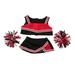 New Black & Red Cheerleader Outfit Fits Most 14 - 18 Adorable Teddy Bear Cloths Build-A-Bear And Make Your Own Stuffed Animals