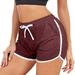 Elastic Waisted Yoga Pants for Women Casual High Waisted Solid Color Drawstring Short Pants Active Sports Shorts with Pockets