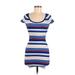 Love Tree Casual Dress - Mini: Blue Stripes Dresses - Women's Size Small