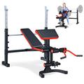 GYMAX Weight Training Bench, Adjustable Weight Bench Set with Preacher Curl, Backrest and Leg Developer, Lifting Press Home Gym Exercise Equipment for Full-body Workout