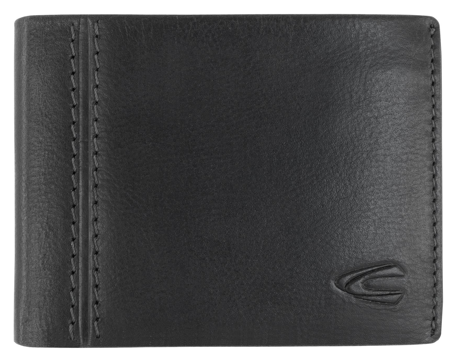 Geldbörse CAMEL ACTIVE "Bilbao", Herren, schwarz, Leder, clean, gepflegt, kontrastfarbene Details, leichte Abriebeffekte, unifarben, unifarben mit Farbeinsatz, used, Basic, Kleinlederwaren, aus weichem hochwertigem Rindsleder mit RFID Schutz