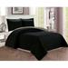 Latitude Run® 2 Piece Bedspread Coverlet Quilted Set w/ Sham Twintwin XL, Burgundygray Microfiber in Gray/Black | Wayfair