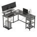 Inbox Zero Ivanno L-Shape Gaming Desk Wood/Metal in Gray/Black | 29.5 H x 98 W x 19.7 D in | Wayfair 69142BFF97C1435EABAAD2D2A8A54F98