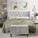 House of Hampton® Wingback Upholstered Bed w/ Storage Bench In Velvet Upholstered in Gray | 49.8 H x 81.7 W x 83.47 D in | Wayfair
