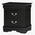 Winston Porter Jedison 2 - Drawer Solid Wood Nightstand Wood in Black | 23.6 H x 21 W x 15.5 D in | Wayfair 6FA2AEE4AE8542A6AA05B027319A0BC2