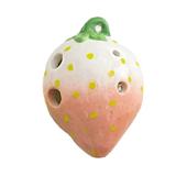 6 Hole Strawberry Ocarina - Ceramic Ocarina with Neck Strap for Kids Beginners Music Gift