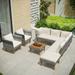 9-Piece Outdoor Patio Garden Wicker Sofa Set, PE Rattan Sofa Set, with Acacia Wood Tabletop, Armrest Chairs with Cushions