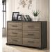 Sofia Modern Two-tone Wooden Space-saving 6-Drawer Double Dresser