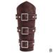 Medieval Men Cosplay PU Leather Armor Lace-Up Viking Wristband Bracer X4K9