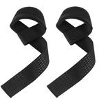 Heldig Cotton Hard Pull Wrist Lifting Straps Grips Band-Deadlift Straps with Neoprene Cushioned Wrist Padded and Anti-Skid Silicone - for Weightlifting Bodybuilding Strength TrainingB