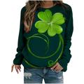 SOOMLON Mens St Patrick s Day T Shirt Lucky Shamrocks Clover Graphic Shirt Fit Tops Irish Holiday Tees Classic St. Patrick Print Crewneck Long Sleeve Loose Sweatshirt Tops Army Green L