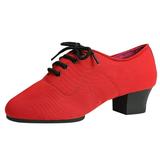 Latin Dance Shoes Women Ballroom Salsa Tango Party Oxford Heeled Dancing Shoes Oxford Red 41
