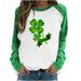 SOOMLON Womens St Patricks Day Pullover Lightweight Shirt Soft Warm Sweatshirt Oversized Tunic Tops for Leggings Cute Shirt Long Sleeve Crew Neck womens tops dressy casual Green L