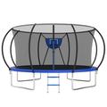 Elitezip Trampoline 14FT Trampoline for Kids and Adults 1500LBS Heavy Duty Trampoline with Enclosure and Basketball Hoop Outdoor Trampoline Easy Assembly