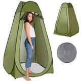 Portable Outdoor Shower Tents Pop Up Privacy Tents Sun Protection UPF 50+ and Waterproofing Tents Camp Toilet Army Green