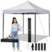 NiamVelo 10x10 Pop up Canopy Canopy Tents for Outside Folding Canopy Tents Big Party Tent with Backpack Bag (White)