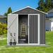 Sesslife 6 x 4 Outdoor Storage Shed Metal Garden Shed with Double Lockable Doors and Floor Frame Vertical Tool Storage Shed for Patio Garden Backyard Lawn Dark Gray